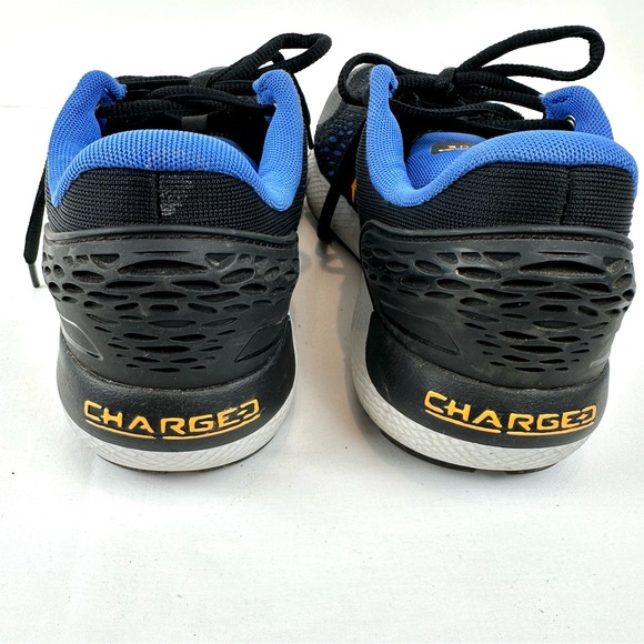 Boys Under Armour Charged Rogue Black Blue Sneakers - Picture 5 of 7